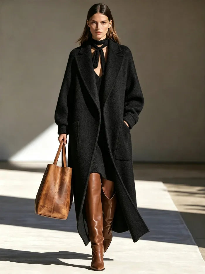 Manteau long pour femme à revers - Mara