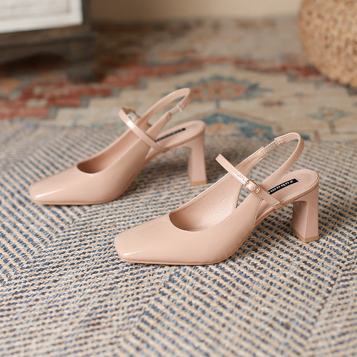 Chaussures pour femmes à bout carré et à bride croisée avec boucle - Camille