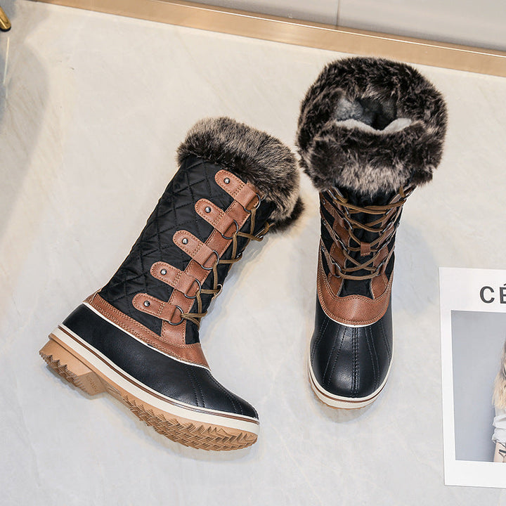 Bottes hautes et plates à lacets pour femmes - Aelira