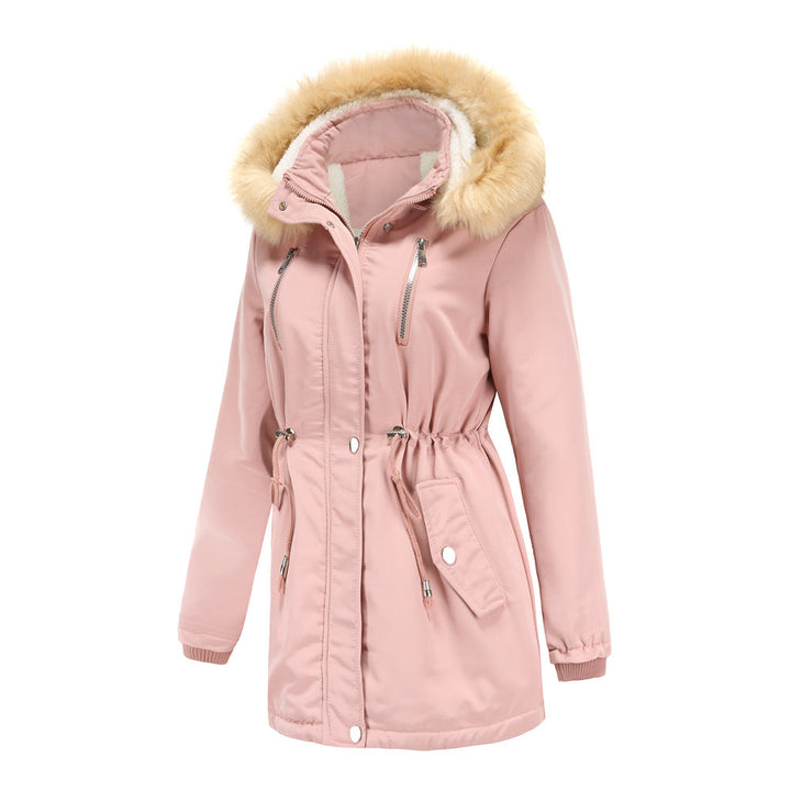 Manteau femme avec capuche amovible à effet thermique - Lyrane