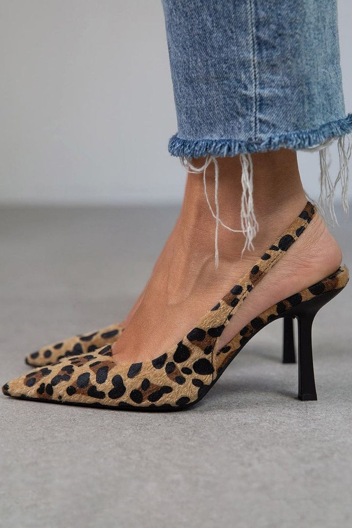 Chaussures pour femmes avec imprimé animalier et talon ouvert - Elena