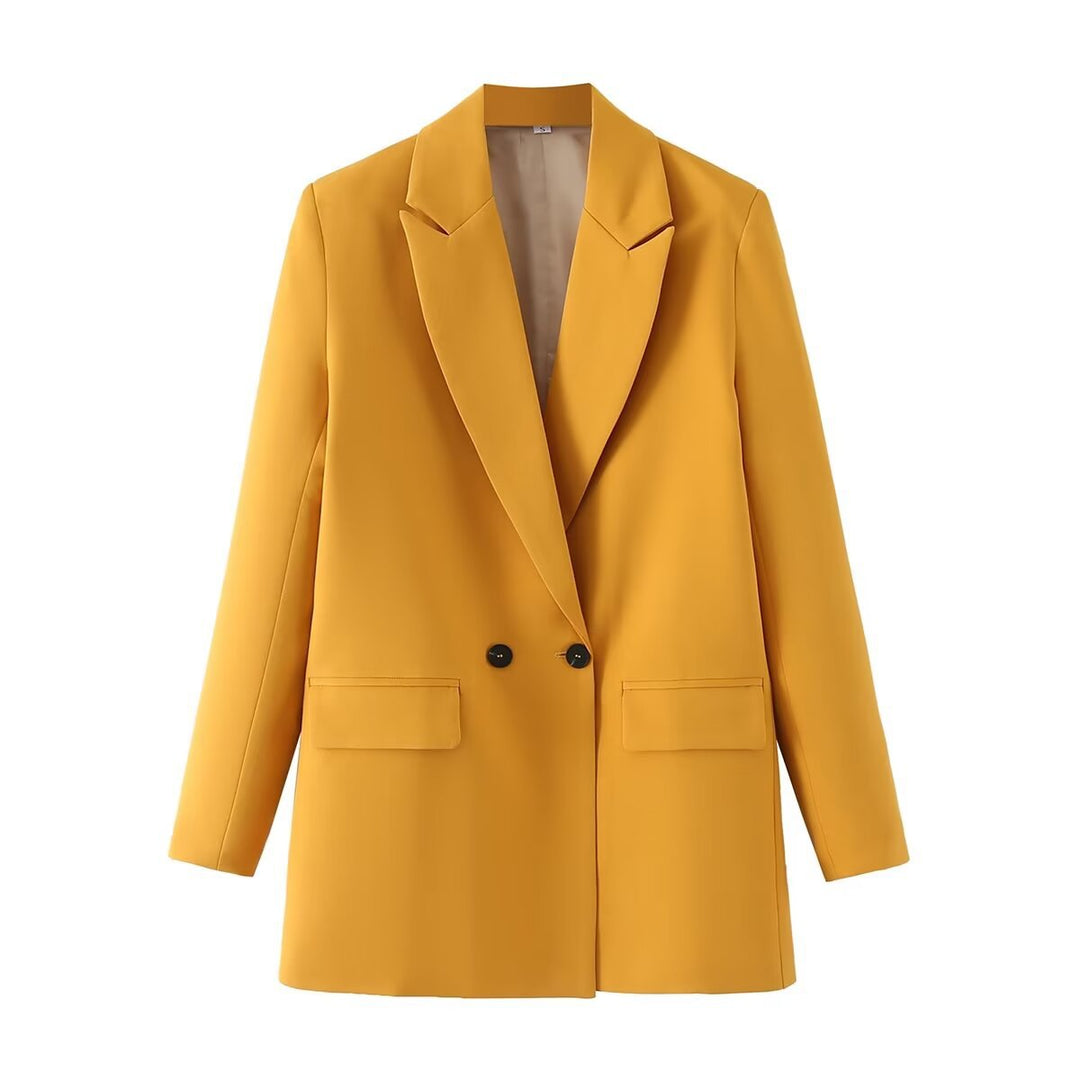 Blazer croisé pour femme, coupe droite, revers en pointe - Greta
