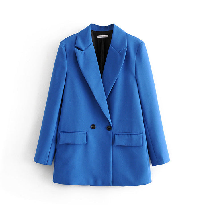 Blazer croisé pour femme, coupe droite, revers en pointe - Greta