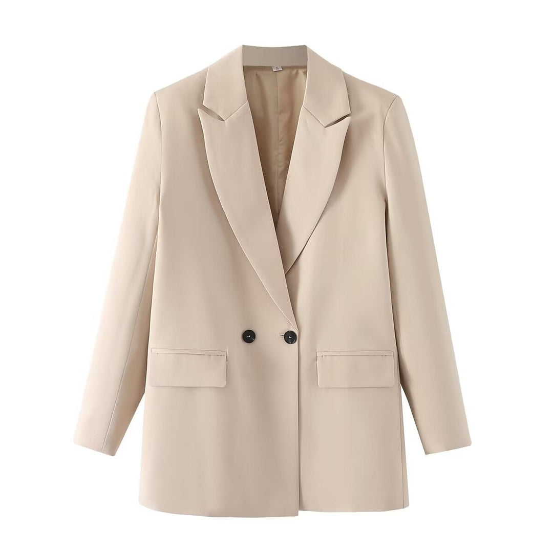 Blazer croisé pour femme, coupe droite, revers en pointe - Greta