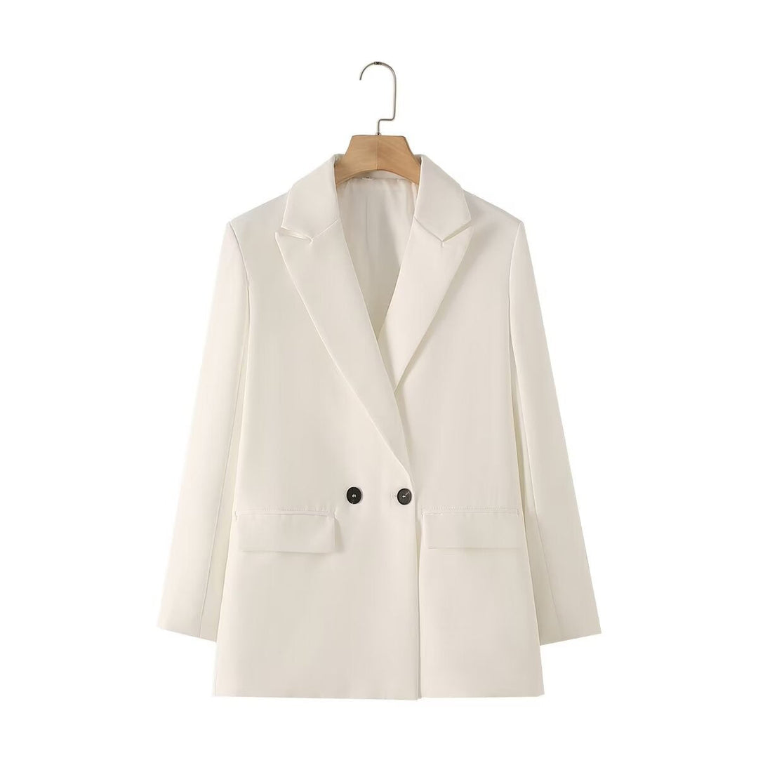 Blazer croisé pour femme, coupe droite, revers en pointe - Greta
