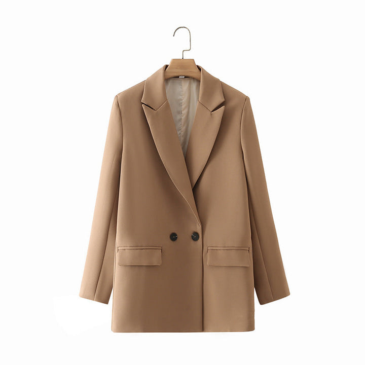 Blazer croisé pour femme, coupe droite, revers en pointe - Greta