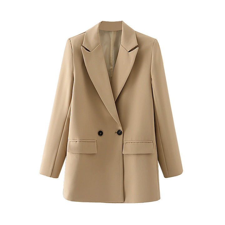 Blazer croisé pour femme, coupe droite, revers en pointe - Greta