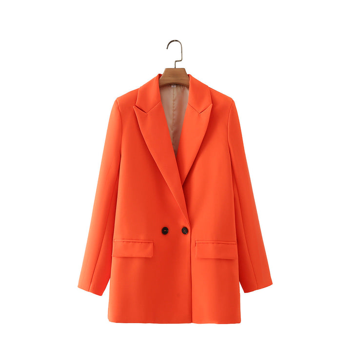 Blazer croisé pour femme, coupe droite, revers en pointe - Greta