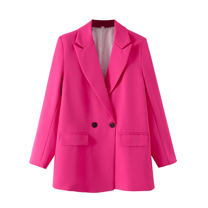 Blazer croisé pour femme, coupe droite, revers en pointe - Greta
