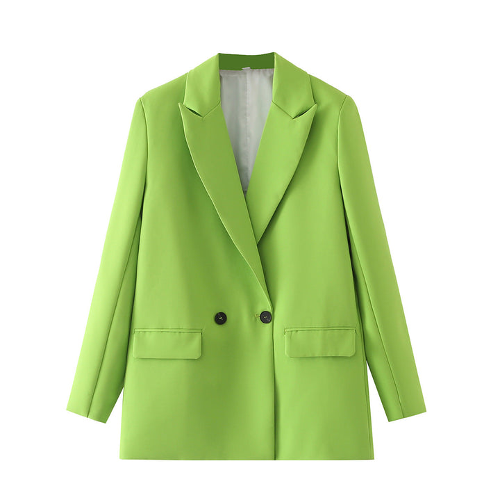 Blazer croisé pour femme, coupe droite, revers en pointe - Greta