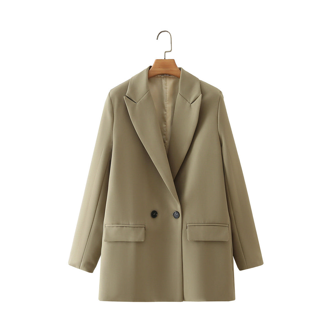 Blazer croisé pour femme, coupe droite, revers en pointe - Greta