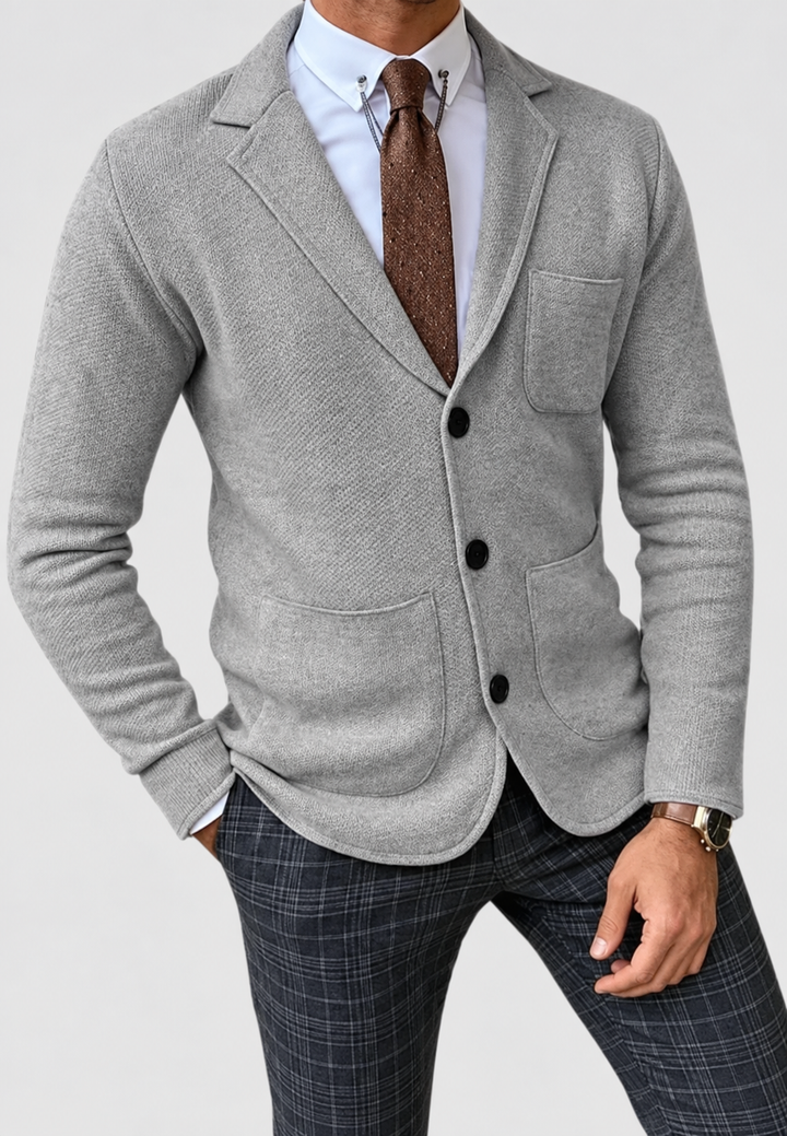 Blazer en maille pour homme à revers et trois boutons - Sverre