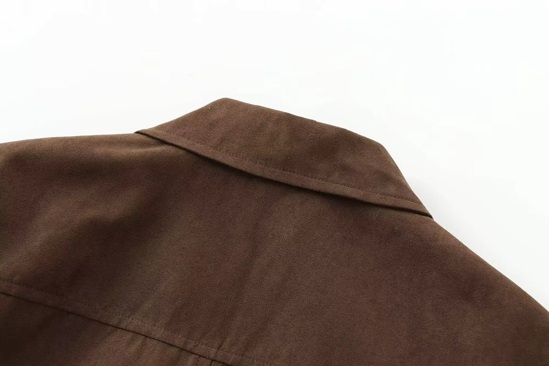 Blazer effet daim pour femme avec boutons - Sarah
