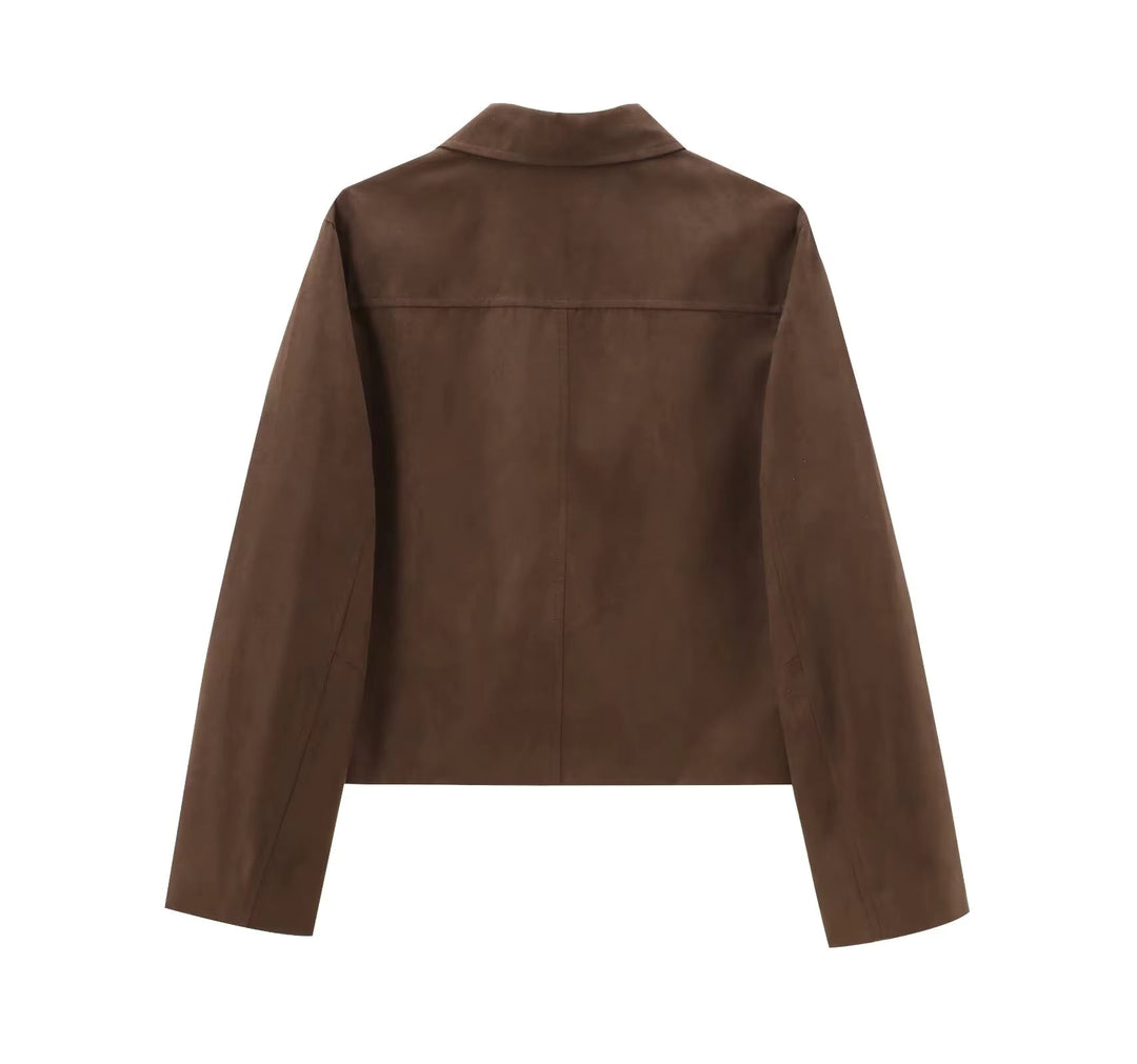 Blazer effet daim pour femme avec boutons - Sarah