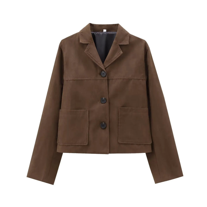 Blazer effet daim pour femme avec boutons - Sarah