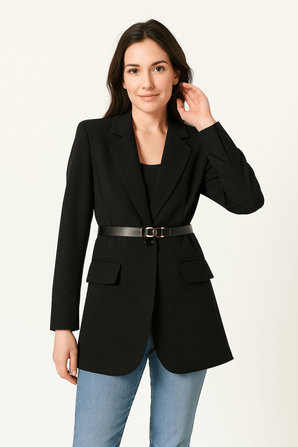 Blazer cintré pour femme avec une ceinture classique et élégante - Mila