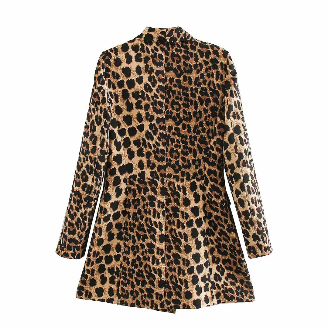 Blazer long pour femme à imprimé léopard - Luise