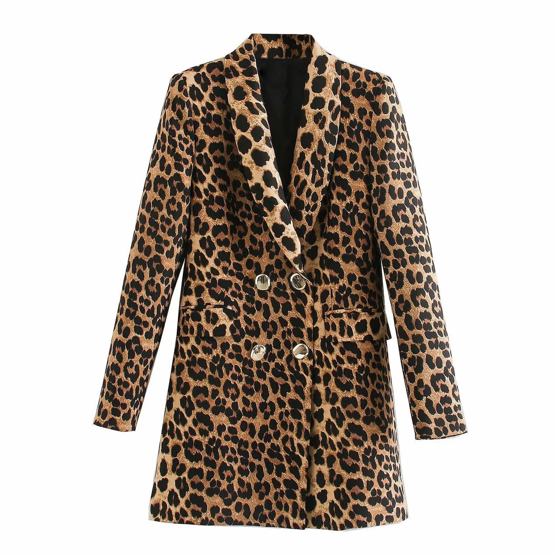 Blazer long pour femme à imprimé léopard - Luise
