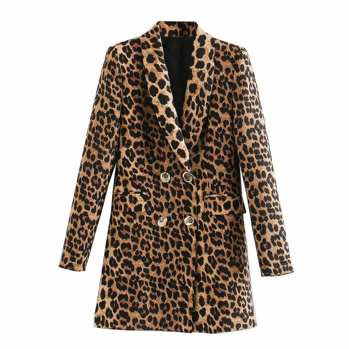 Blazer long pour femme à imprimé léopard - Luise