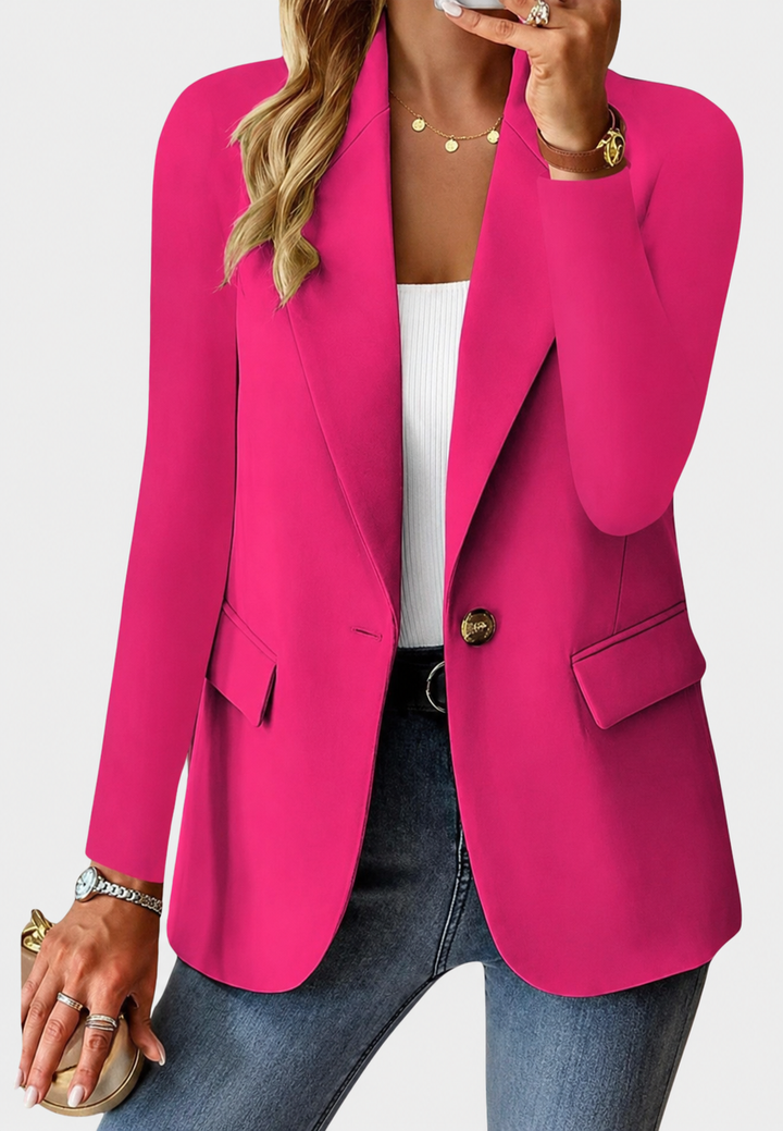 Blazer femme à un bouton, revers crantés et poches - Klara