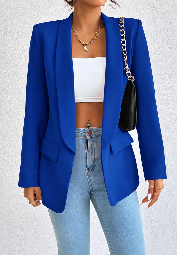 Blazer femme coupe droite, revers et poches - Nora