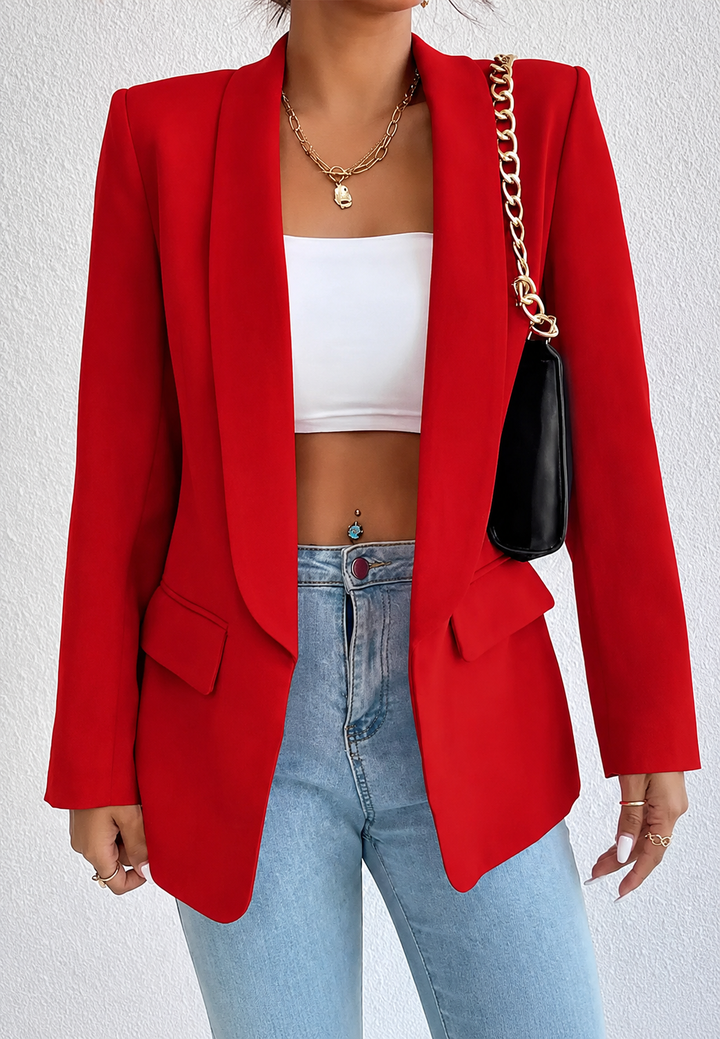 Blazer femme coupe droite, revers et poches - Nora