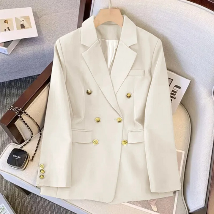 Blazer femme à double boutonnage, revers et boutons métalliques - Britta