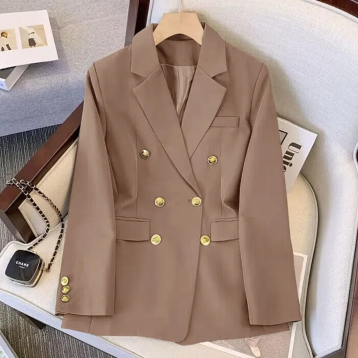 Blazer femme à double boutonnage, revers et boutons métalliques - Britta