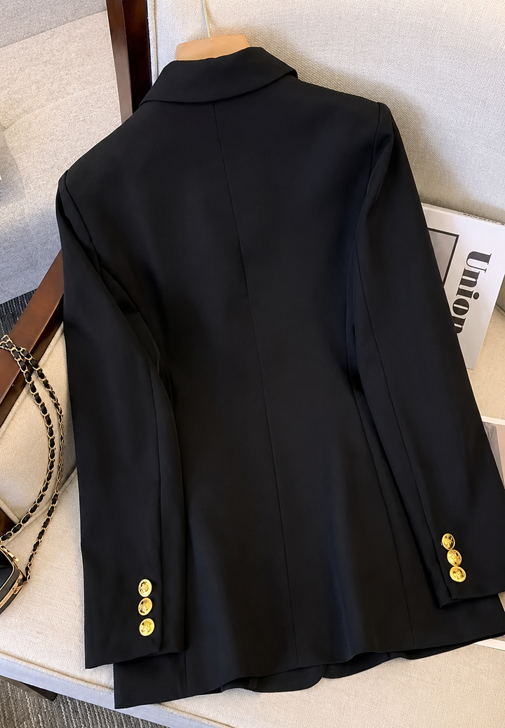 Blazer femme à double boutonnage, revers et boutons métalliques - Britta