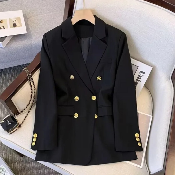 Blazer femme à double boutonnage, revers et boutons métalliques - Britta