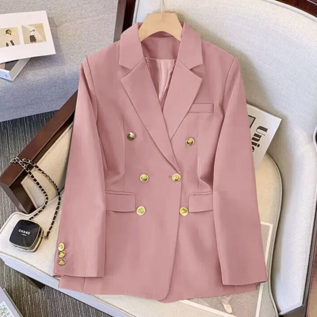Blazer femme à double boutonnage, revers et boutons métalliques - Britta