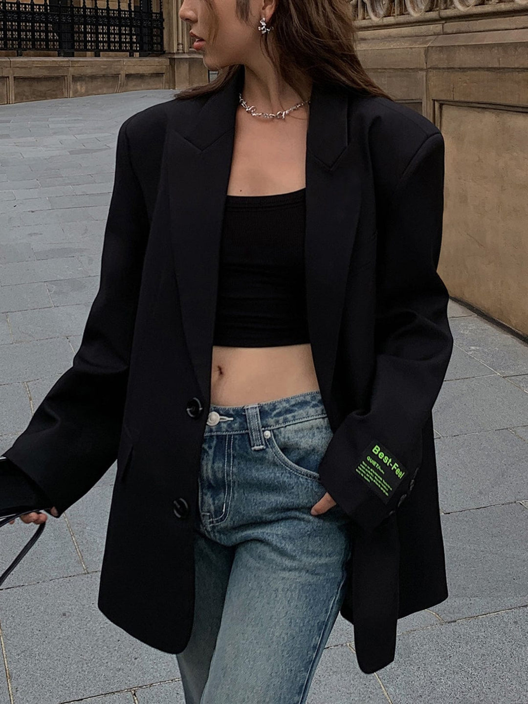 Blazer oversize pour femme, fermeture à deux boutons, élégant - Lorelei