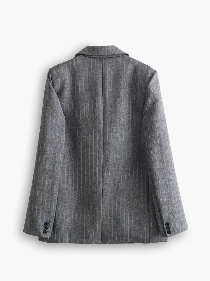 Blazer gris oversize pour femme à deux boutons - Jana