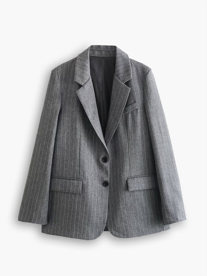 Blazer gris oversize pour femme à deux boutons - Jana