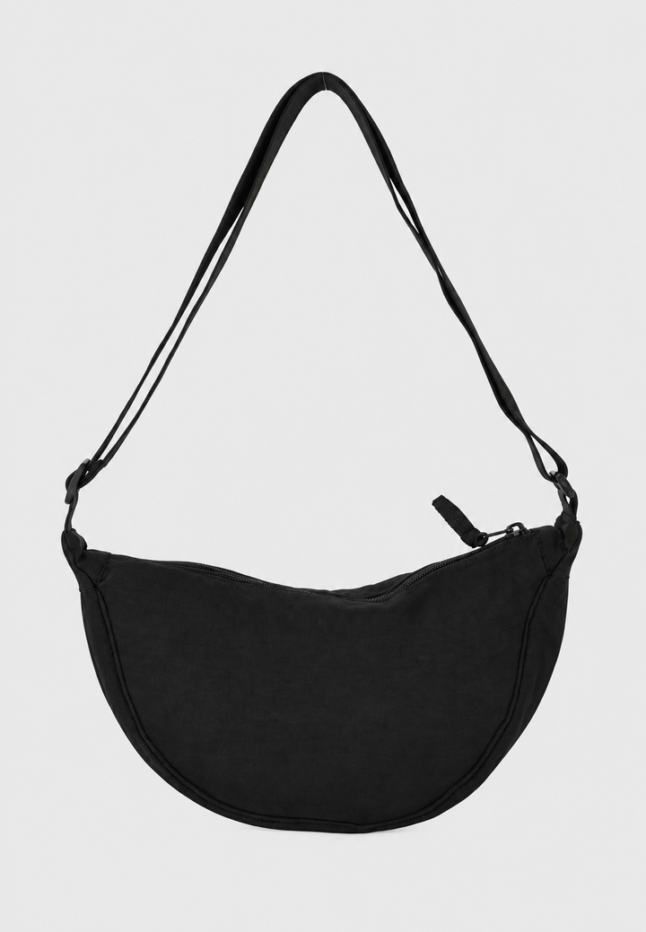 Sac à bandoulière pour femme en nylon, en forme de demi-lune, avec bandoulière réglable - Apolline