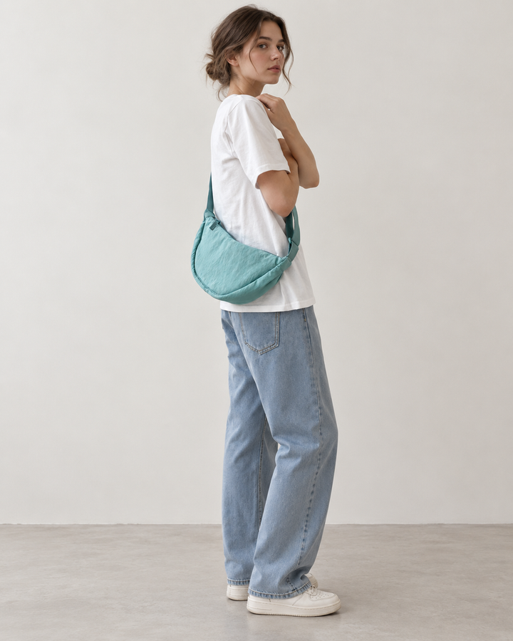 Sac à bandoulière pour femme, forme arrondie, bandoulière réglable - Clémence