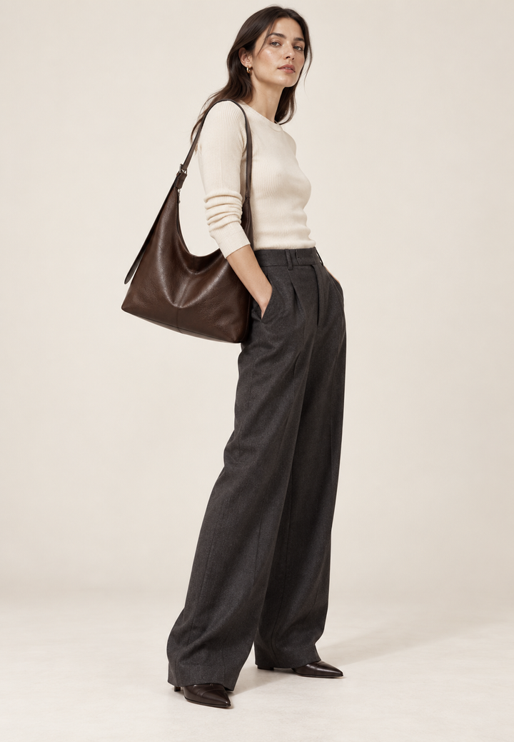 Sac porté épaule femme effet cuir à anses courtes