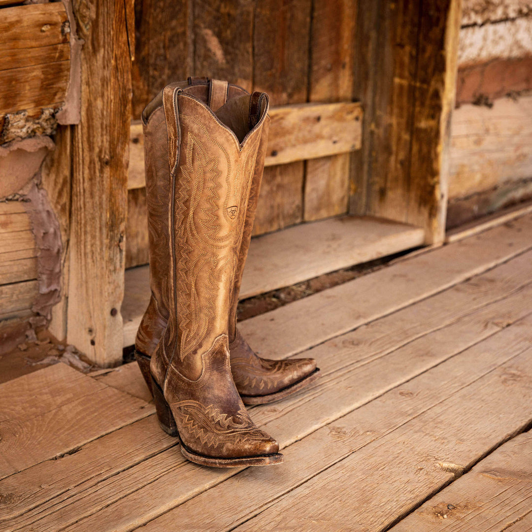 Bottes de cow-boy pour femme à tige haute, brodées - Annelie