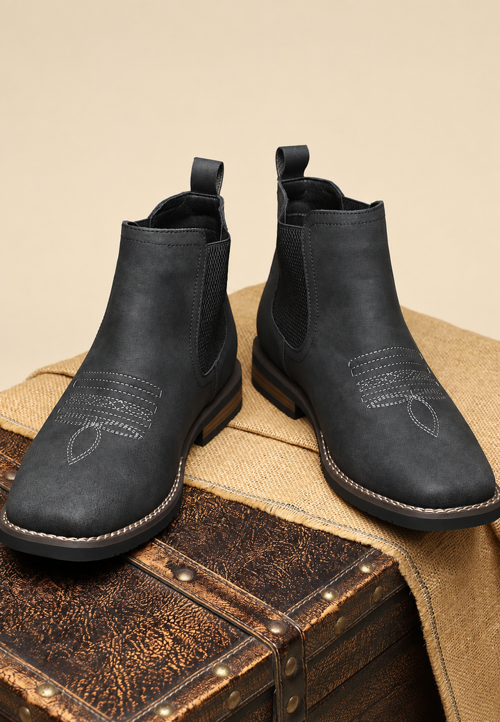 Bottines homme effet cuir à élastiques latéraux - Eirik