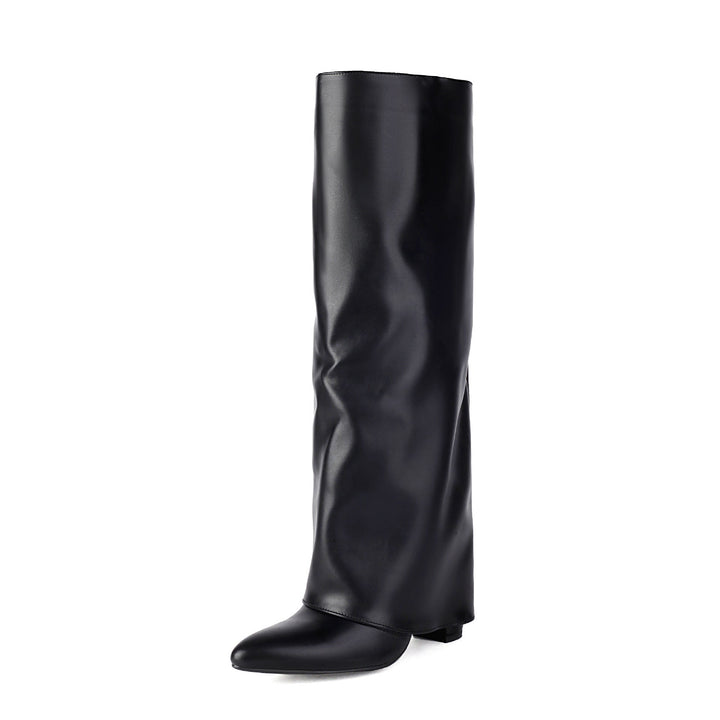 Bottes hautes pour femme à tige large et talon bloc - Yvette