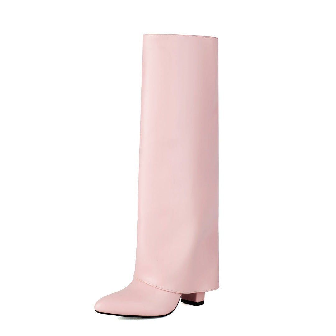 Bottes hautes pour femme à tige large et talon bloc - Yvette