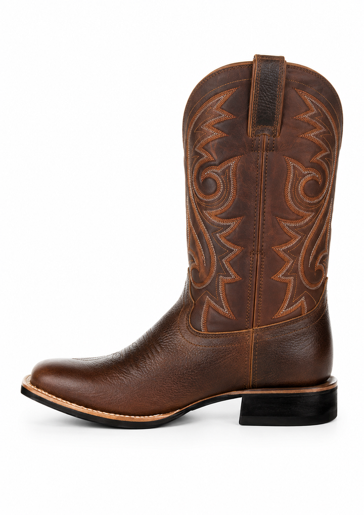 Bottes de cow-boy pour homme en cuir synthétique avec broderies - Hagen