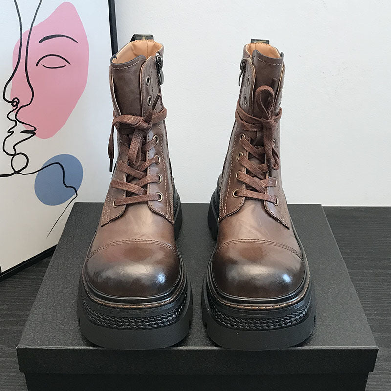 Bottes courtes pour femmes avec semelle robuste et fermeture éclair latérale - Elviora
