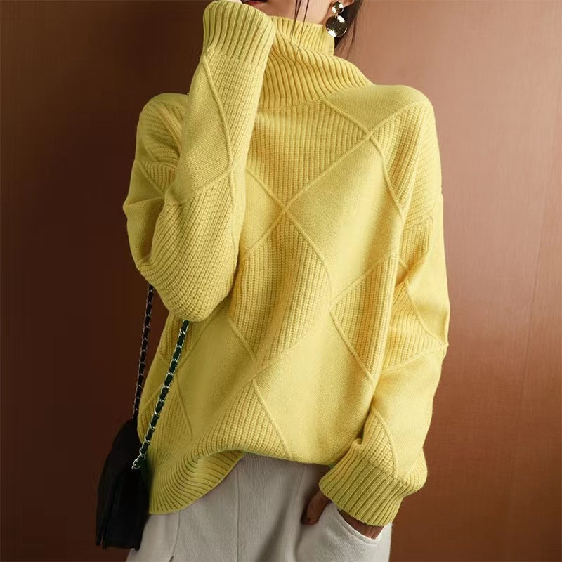 Pull ample à col roulé en tricot pour femmes - Yrsa