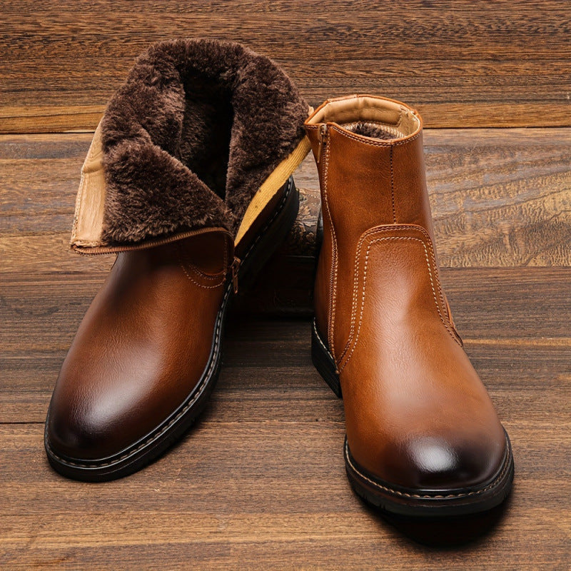 Bottines effet cuir lisse pour hommes - Renwick