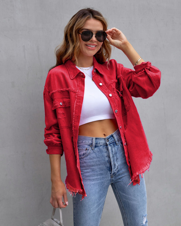 Veste en jean décontractée pour femmes - Ravina
