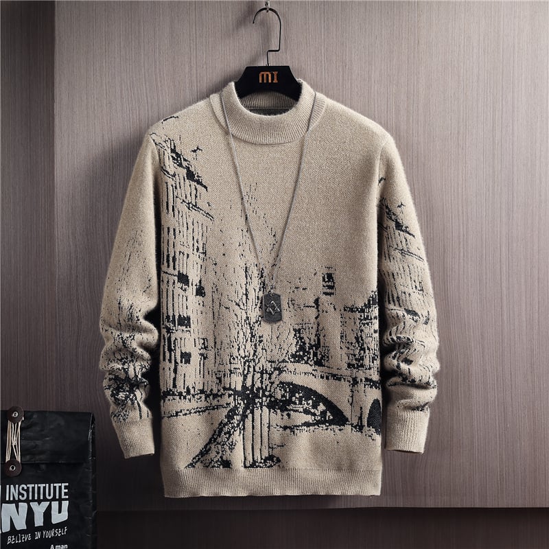 Pull homme en maille épaisse effet urbain - Naël