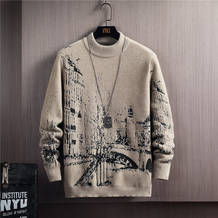Pull homme en maille épaisse effet urbain - Naël