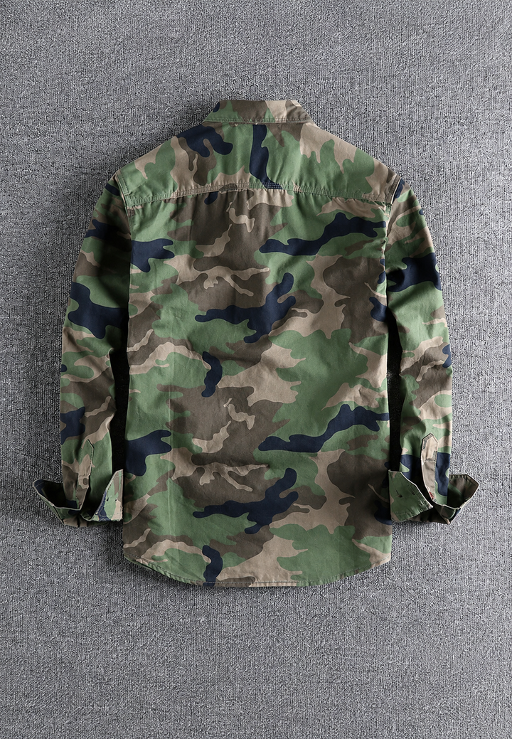 Chemise camouflage pour homme à manches longues avec poche poitrine - Orsen