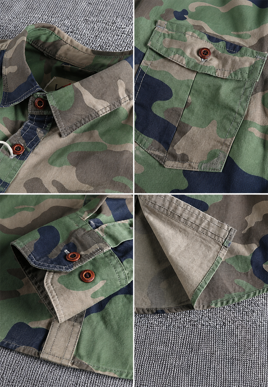 Chemise camouflage pour homme à manches longues avec poche poitrine - Orsen